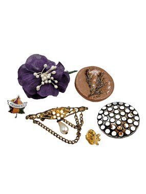 Vintage Pin Brooch Scarf Clip Assortment Read